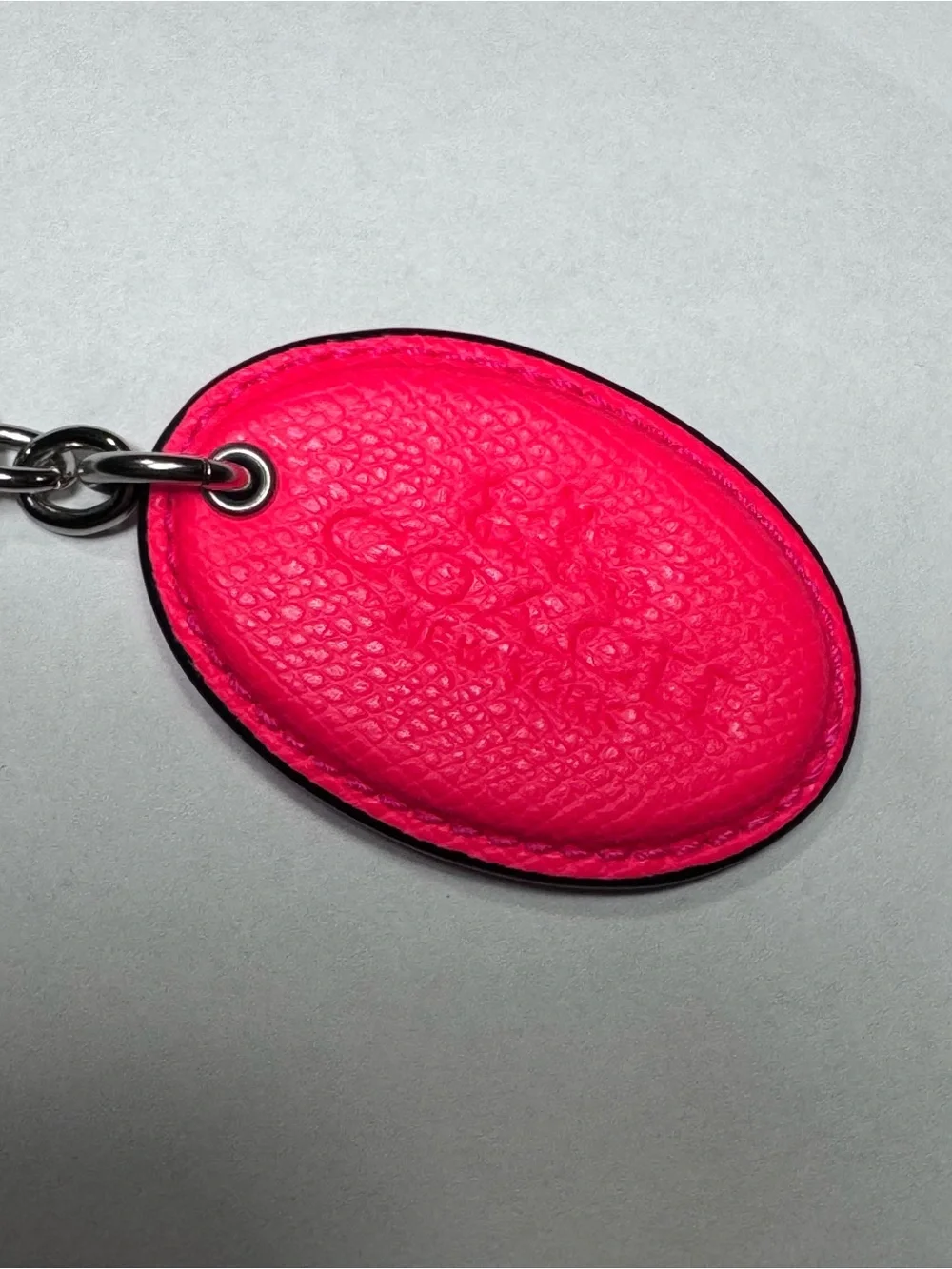 Rare Coach Badlands Leather Oval Bag Charm Key Fob